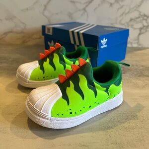 Adidas Originals Superstar Dino Sneakers, Toddler Size 5K, Green